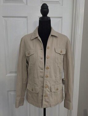 Jones New York Khaki Utility Button-Front Jacket